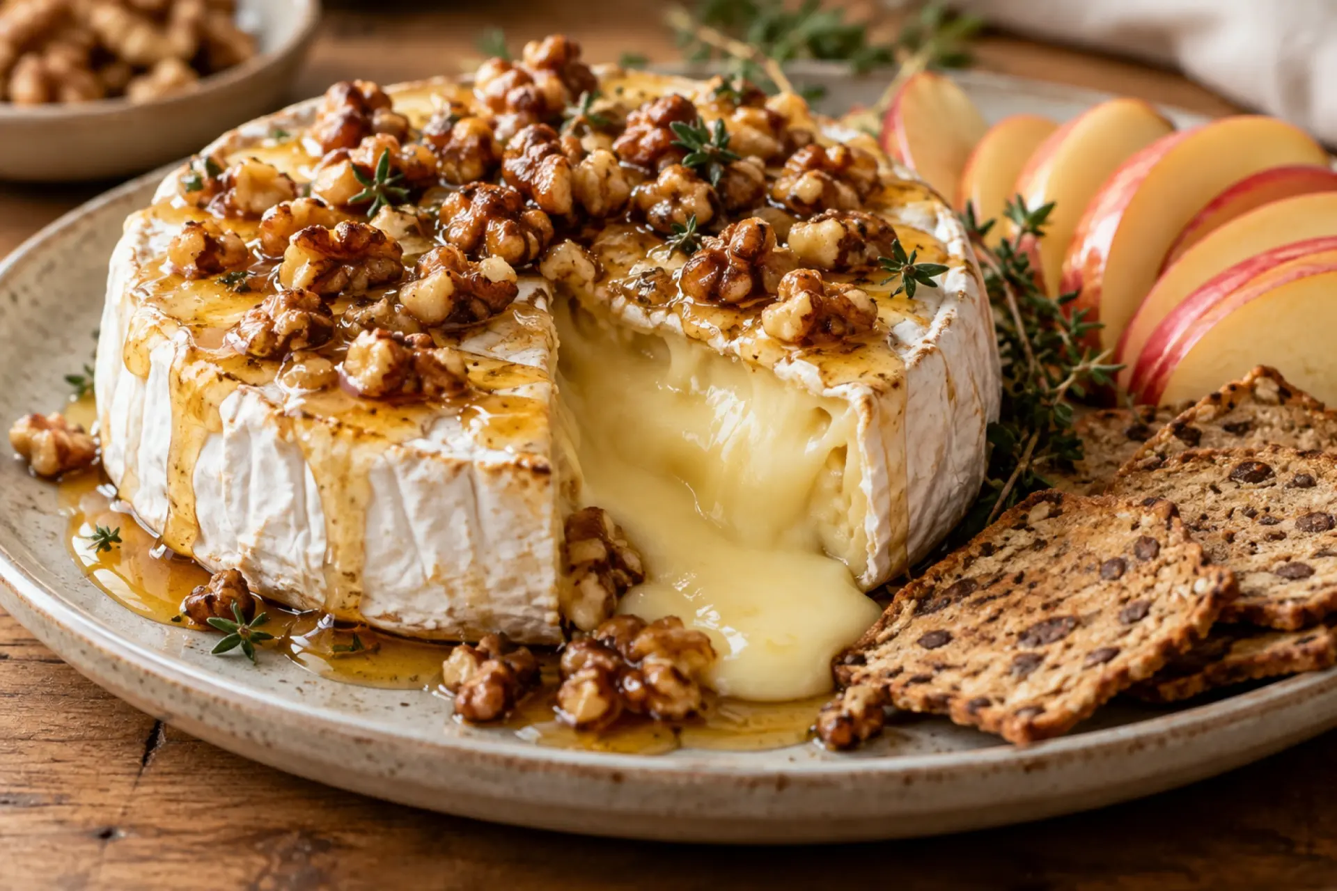 Baked Brie with Honey and Walnuts