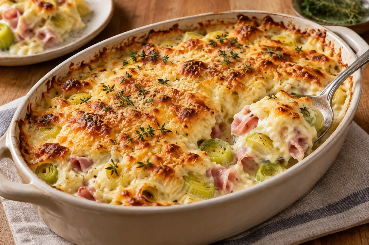 Ham and Leek Gratin
