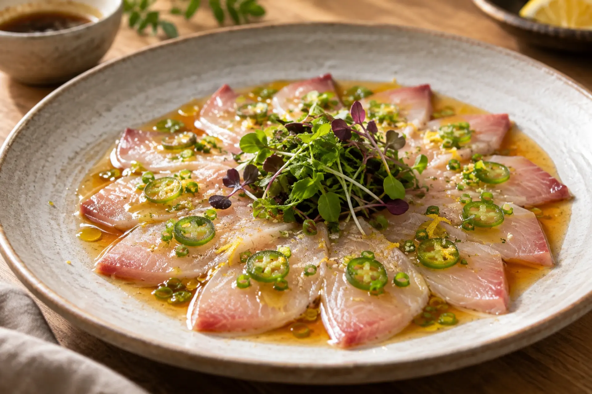 Hamachi Carpaccio with Yuzu Ponzu